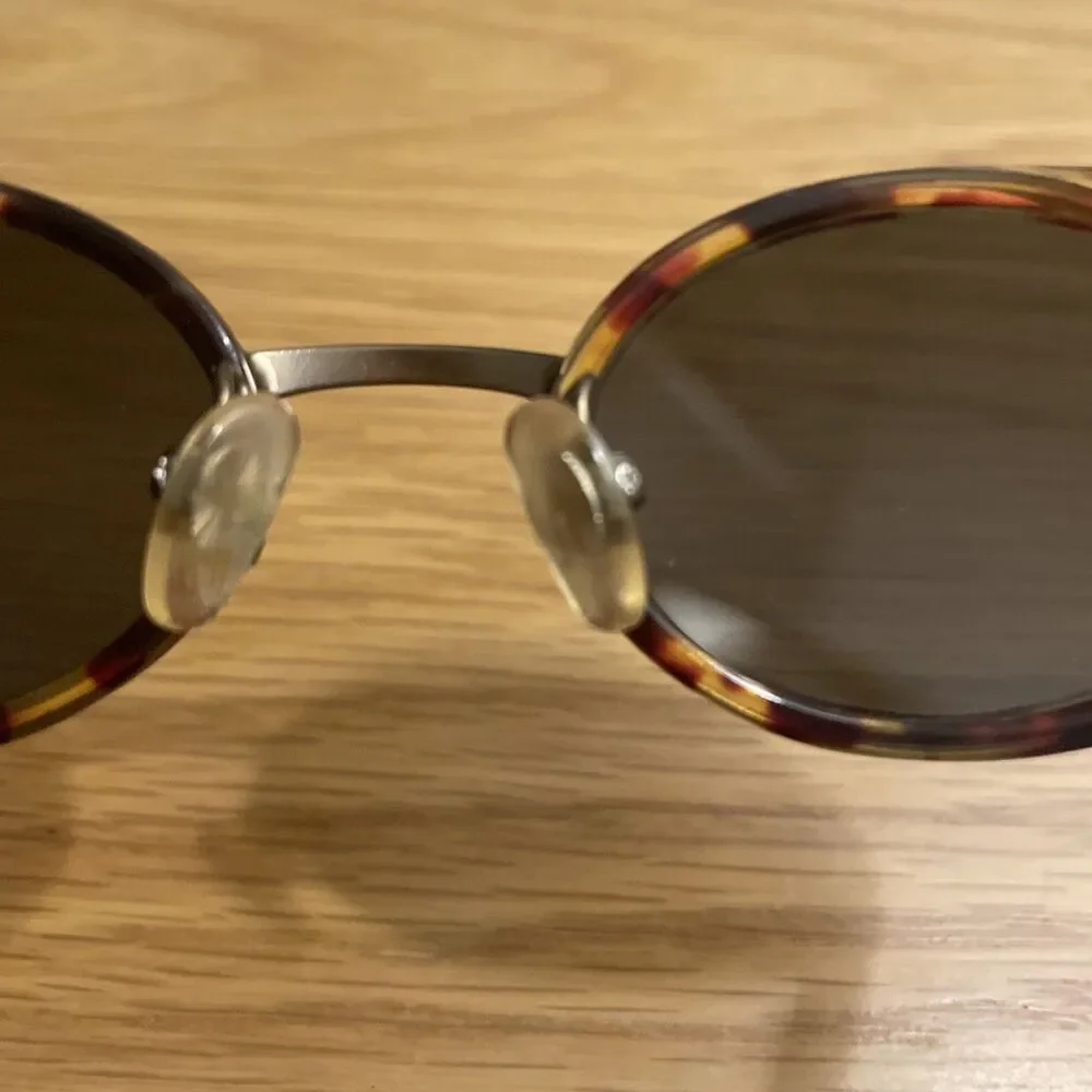 Vintage 90s Ralph Lauren 924/S Oval Sunglasses Tortoise & Gold Goth Steampunk